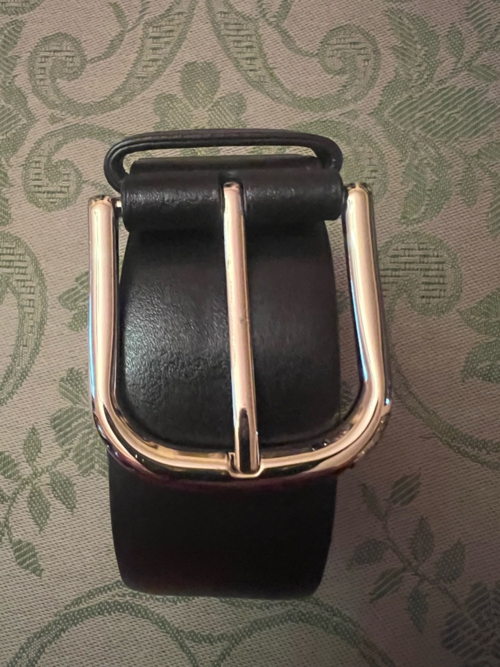 Talbots Belt with Golden Buckle 100% Leather Brown Size M